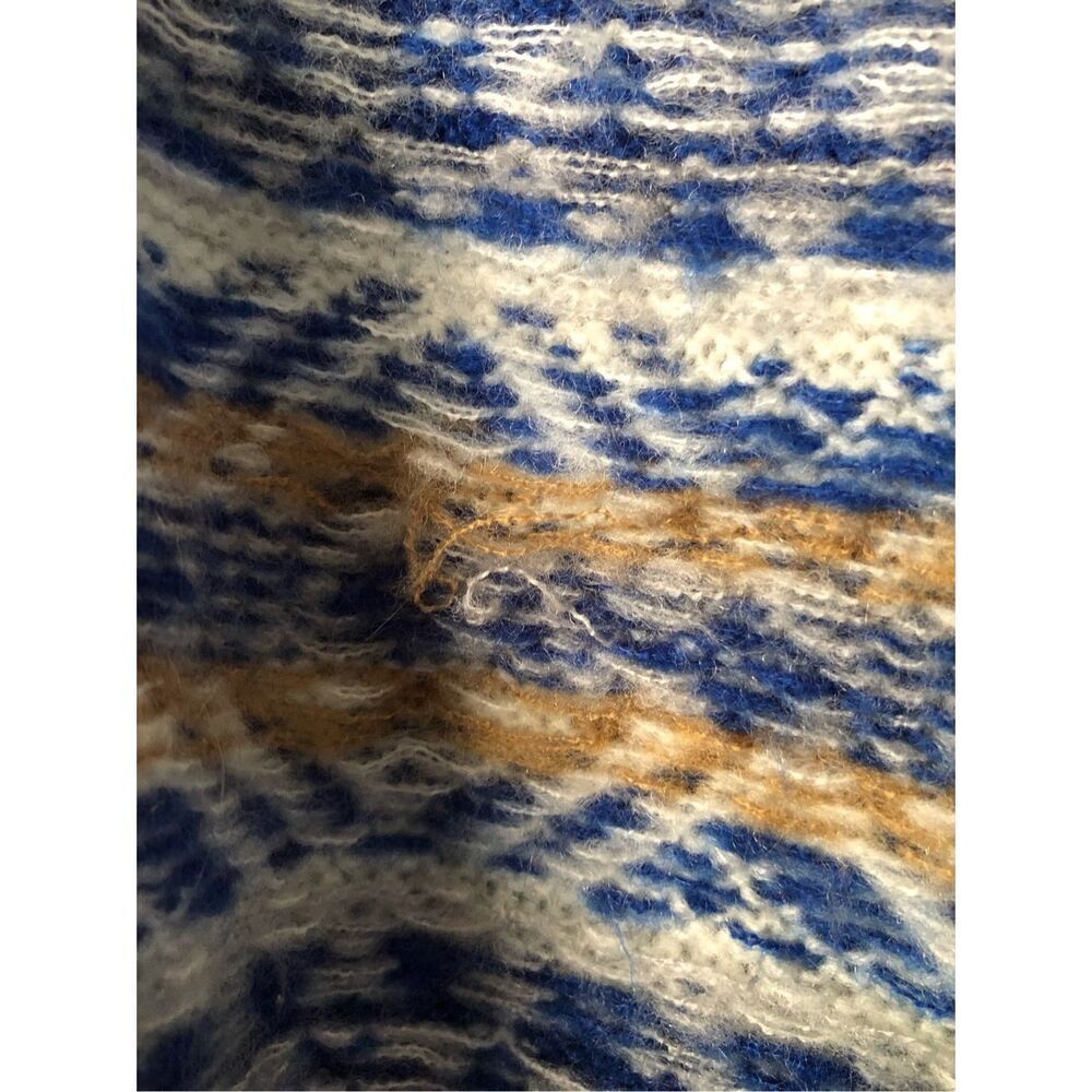 Chelsea & Violet Womens L Blue Fair Isle Knit Sweater Cozy Boho NWT - Picture 5 of 13